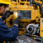 Identifying Caterpillar spare parts using an engine serial number and data plate.